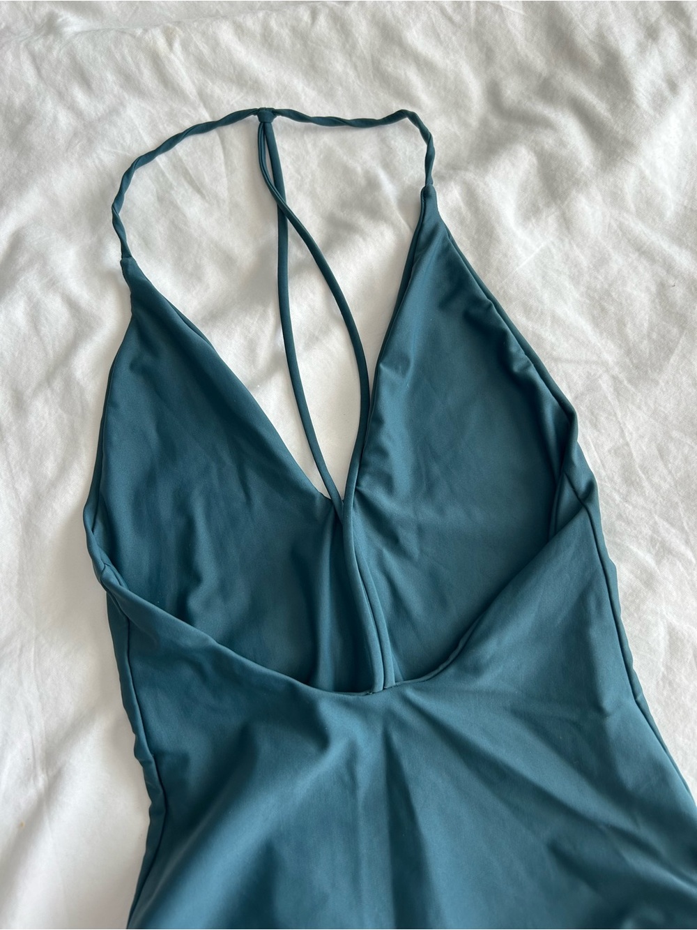 Jade Swim Teal Blue Strappy V-Neck One-Piece Swimwear - Picture 4 of 7